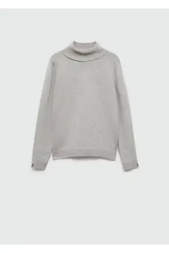 Turtleneck knit sweater - Medium Heather Grey - 3