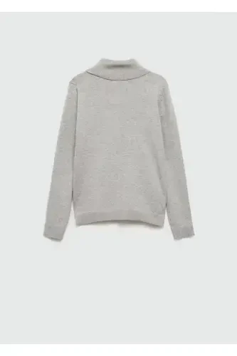Turtleneck knit sweater - Medium Heather Grey - 4