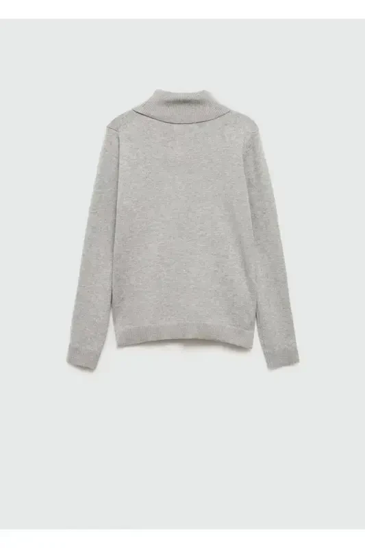 Turtleneck knit sweater - Medium Heather Grey - 4