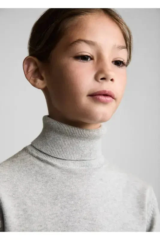 Turtleneck knit sweater - Medium Heather Grey - 5