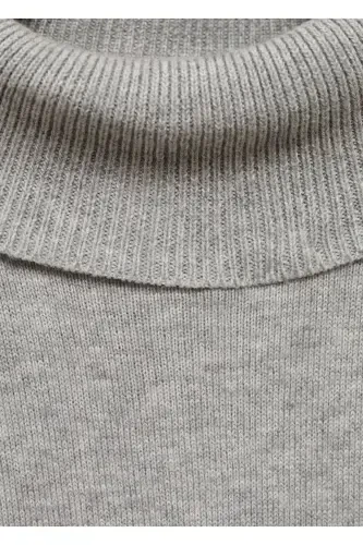 Turtleneck knit sweater - Medium Heather Grey - 6