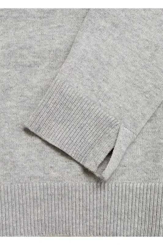 Turtleneck knit sweater - Medium Heather Grey - 7