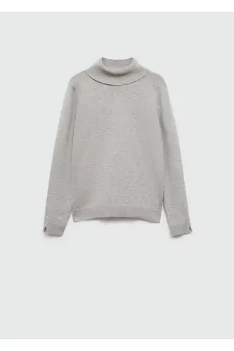 Turtleneck knit sweater - Medium Heather Grey - 3