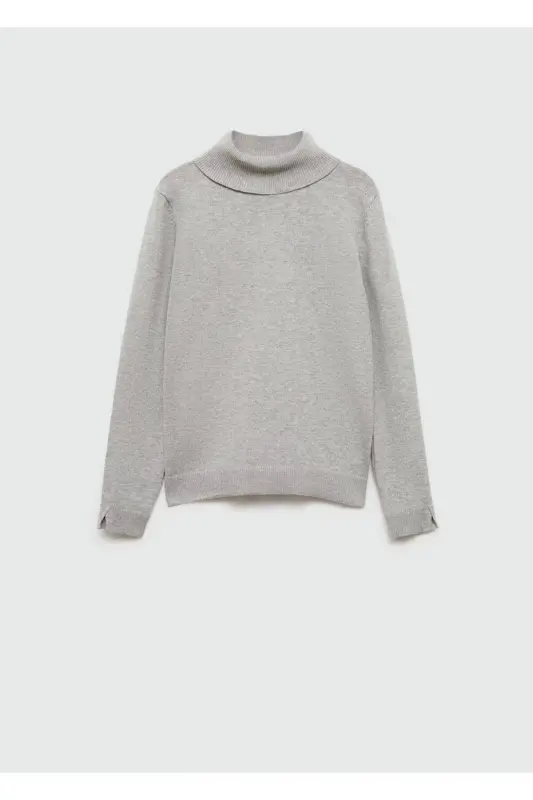 Turtleneck knit sweater - Medium Heather Grey - 3