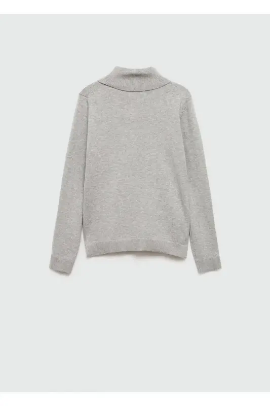 Turtleneck knit sweater - Medium Heather Grey - 4
