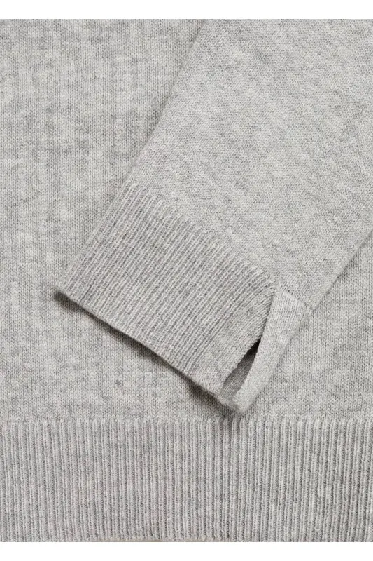 Turtleneck knit sweater - Medium Heather Grey - 7