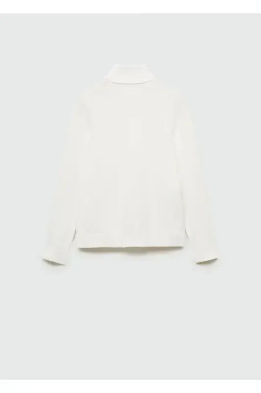 Turtleneck knit sweater-Off White - 2