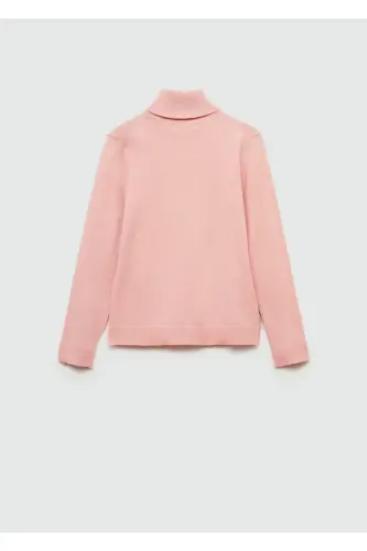 Turtleneck knit sweater-Pink - MANGO KIDS (1)