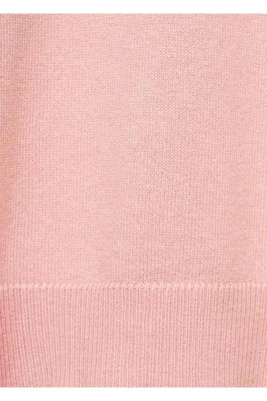 Turtleneck knit sweater-Pink - 3