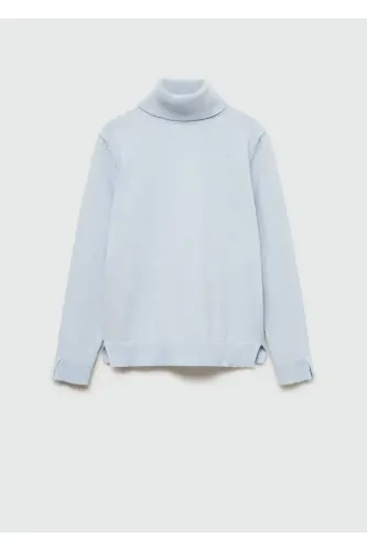 Turtleneck knit sweater-Sky Blue 