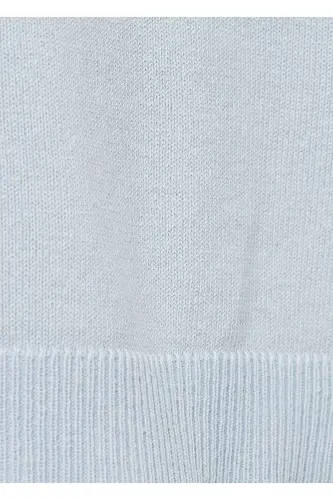 Turtleneck knit sweater-Sky Blue - 4