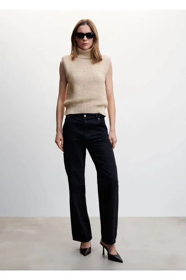 Turtleneck Knitted Vest - 2