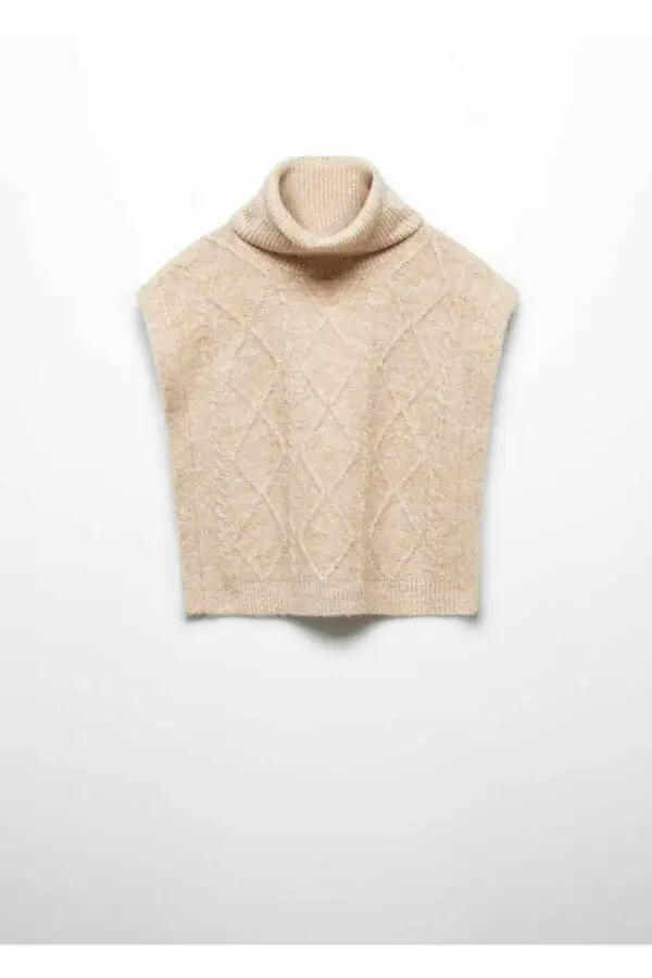 Turtleneck Knitted Vest - 3