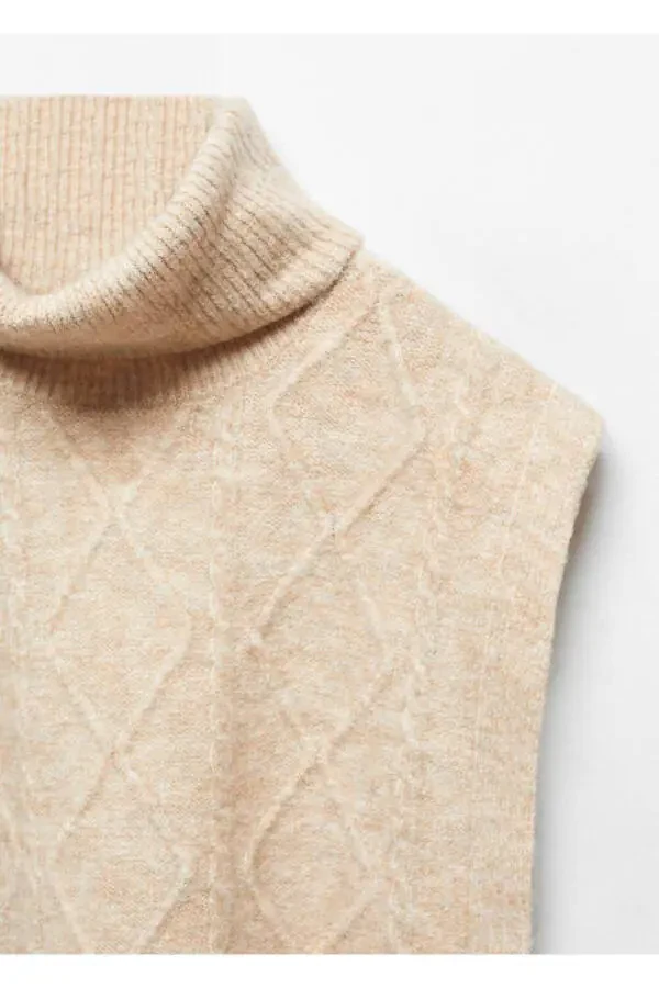Turtleneck Knitted Vest - 5