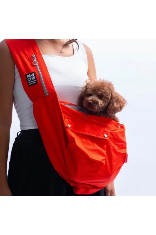 Turuncu Crossbody Çanta Kedi Köpek Taşıma Çantası - Turuncu - 1