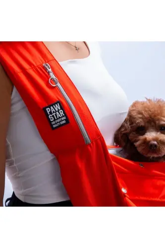 Turuncu Crossbody Çanta Kedi Köpek Taşıma Çantası - Turuncu - Pawstar (1)
