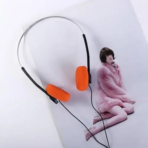 Weicoca Orange Retro On Ear Headphones, Lightweight Portable Headphone with Adjustable Headband, Wired Stereo Headphones, Cute Headphone Trvel - 2