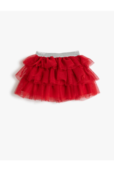 Tutu Skirt Layered Sequined Elastic Waist Cotton Lined - 7