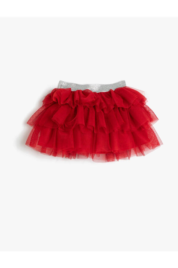 Tutu Skirt Layered Sequined Elastic Waist Cotton Lined - 8