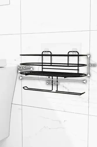 Tuvalet Kağıtlığı Yapışkanlı Wc Kağıdı Peçetelik Hazneli Tuvalet Kağıdı Organizeri Banyo Düzenleyici - 5