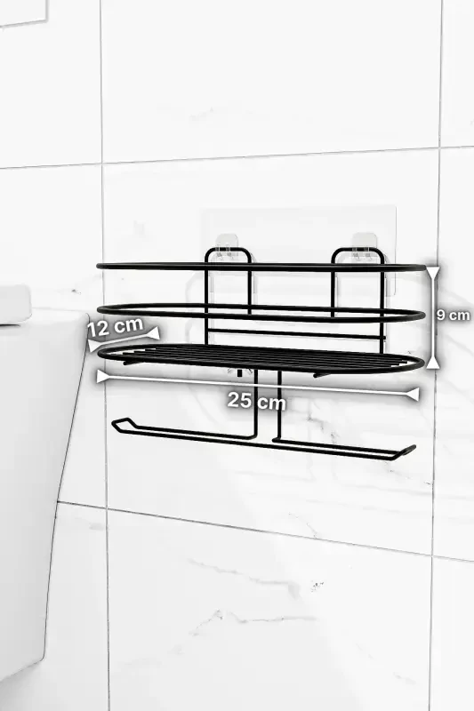 Tuvalet Kağıtlığı Yapışkanlı Wc Kağıdı Peçetelik Hazneli Tuvalet Kağıdı Organizeri Banyo Düzenleyici - 5