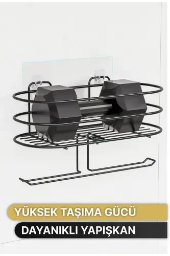 Tuvalet Kağıtlığı Yapışkanlı Wc Kağıdı Peçetelik Hazneli Tuvalet Kağıdı Organizeri Banyo Düzenleyici - 6