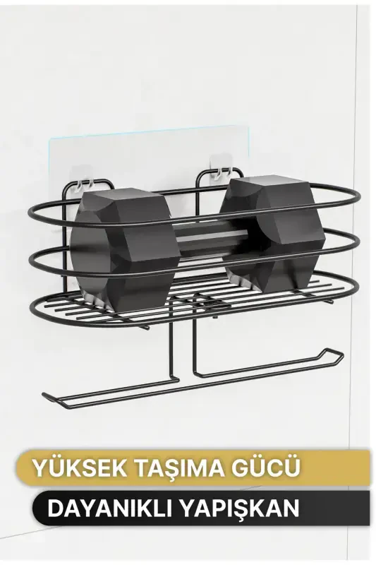 Tuvalet Kağıtlığı Yapışkanlı Wc Kağıdı Peçetelik Hazneli Tuvalet Kağıdı Organizeri Banyo Düzenleyici - 6