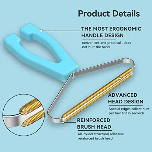 Lint Remover 3-Pack,Lint Shaver Cleaner Pro,Carpet Rake,Lint Brush,Fur Removal Tool,Portable Carpet Scraper,Clothes,Car Mats,Couch,Pet Bed,Furniture - SOCCSO (1)
