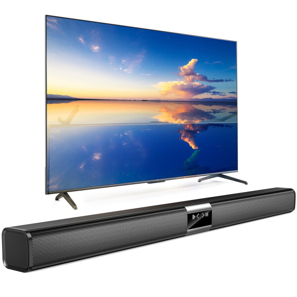 TV için 35,24 inç Ses Çubuğu, Subwoofer'lı ve Surround 50W Kablosuz Ses Çubuğu, Bluetooth 5.3 Ev Sinema TV Ses Hoparlörü, USB/TF Kartı/AUX/Koaksiyel Bağlantı, Duvara Monte Edilebilir - 1