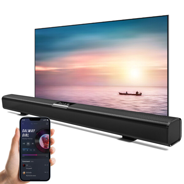 TV için 35,24 inç Ses Çubuğu, Subwoofer'lı ve Surround 50W Kablosuz Ses Çubuğu, Bluetooth 5.3 Ev Sinema TV Ses Hoparlörü, USB/TF Kartı/AUX/Koaksiyel Bağlantı, Duvara Monte Edilebilir - 10