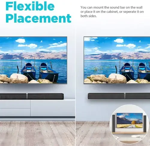 Bluetooth Sound bar for TV, 50W Sound Bar with 4 Drivers and Remote Control, Home Audio TV Speakers Sound Bar with Arc/Optical/AUX Connect - COWIN (1)