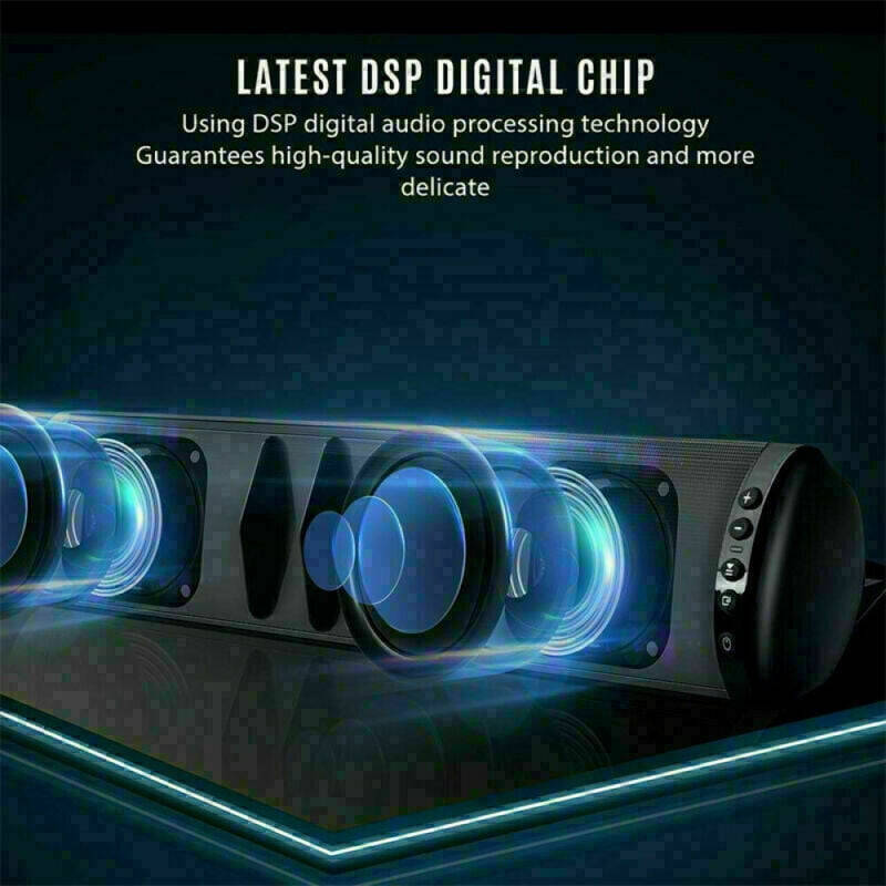 TV Sound Bars, Soundbar Wireless Bluetooth Speaker Subwoofer Bass 3D Surround Sound System, 22 inch - 9