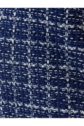 Твидовое Мини Платье Жилет Без Рукавов С Бахромой Отделка Аппликацией - 6