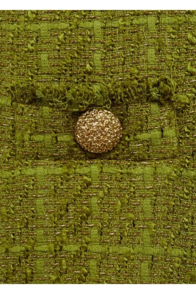 Твидовый пиджак со стразами - 8