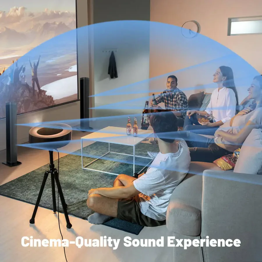 2 in 1 Separable Sound Bars for TV, Bluetooth 5.0 Surround Sound System for TV Wireless Connect, 37 Inch Soundbar for Home Theater, ARC/Optical/USB Cables & Remote TV Speakers, Wall Mountable - 4