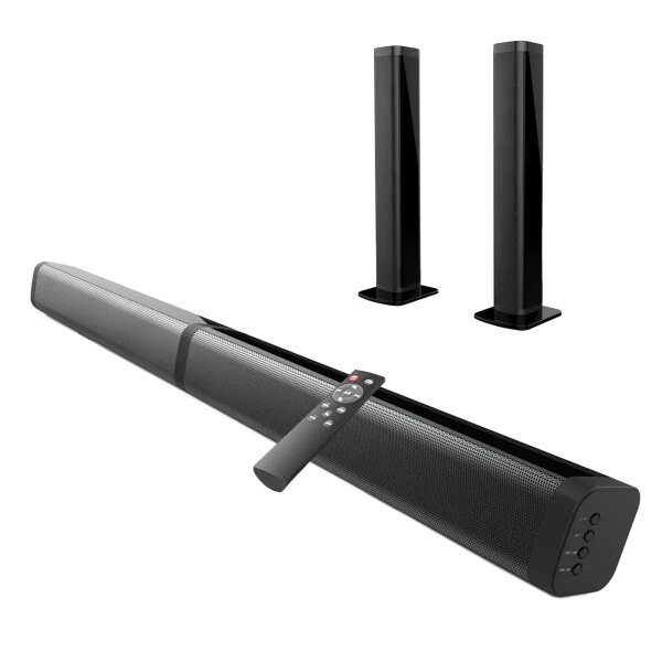 2 in 1 Separable Sound Bars for TV, Bluetooth 5.0 Surround Sound System for TV Wireless Connect, 37 Inch Soundbar for Home Theater, ARC/Optical/USB Cables & Remote TV Speakers, Wall Mountable - 8