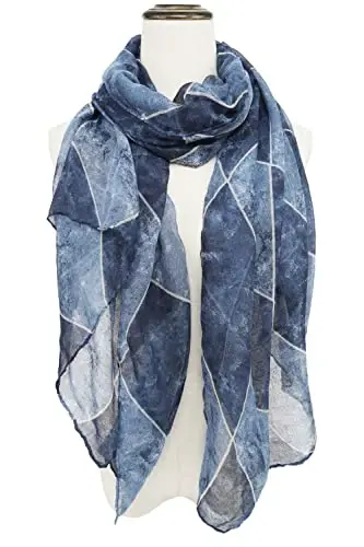 ТВОЯ УЛЫБКА Легкий цветочный принт / однотонная смесь шали и шарфа для весны и лета для дам / женщин - 2