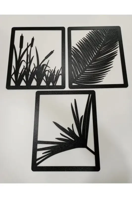 Tvs 3-Piece Laser Cut Decorative Wooden Reed Table Decor Ornament - GENEL MARKALAR