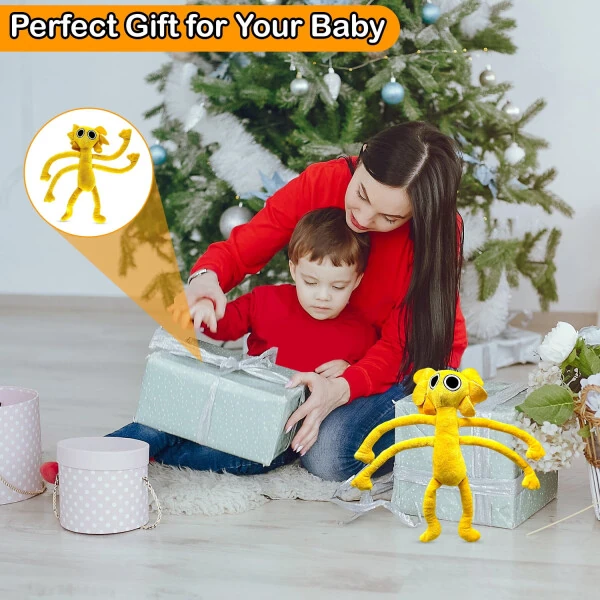 TwCare Rainbow Friends Yellow Plush Toy, Soft Stuffed Animal Monsters Doors Plush Doll Toys, Wiki Plushies Toys Gifts for Kids Adults Birthday Thanksgiving Christmas Horror Game Party Favors Fans - 3