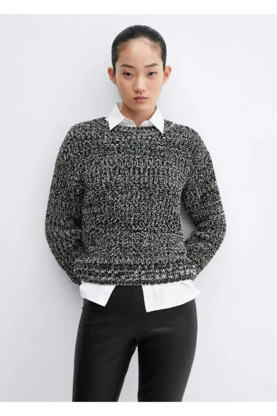 Tweed Crew Neck Sweater - MANGO