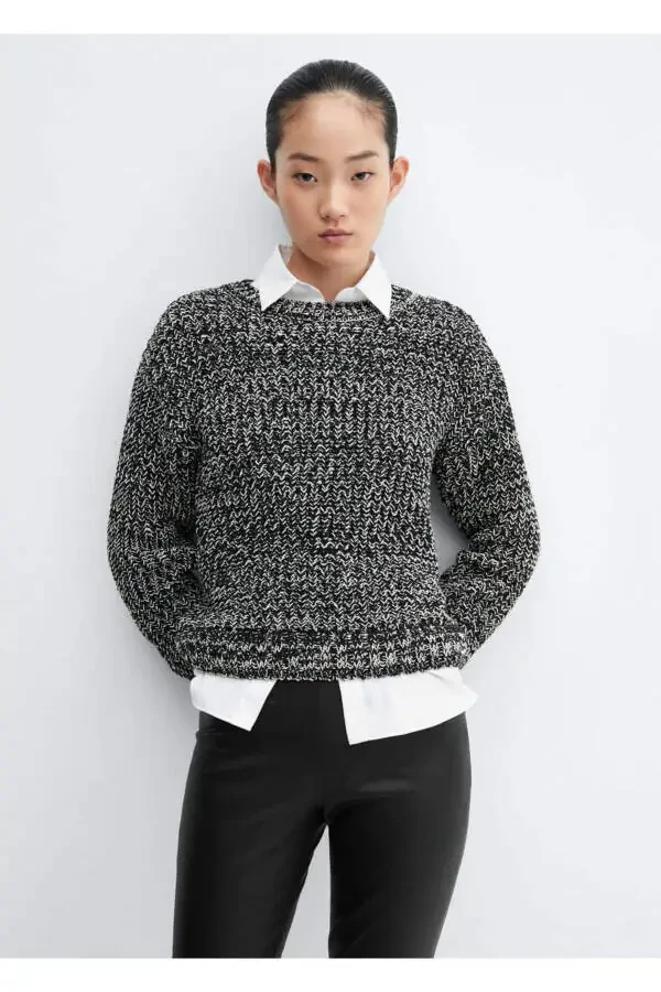 Tweed Crew Neck Sweater - 1