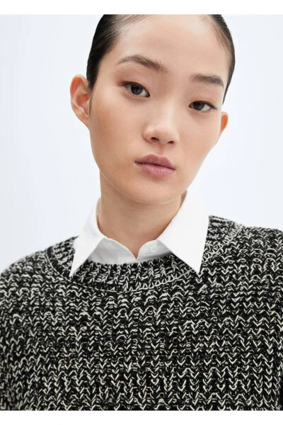 Tweed Crew Neck Sweater - 7