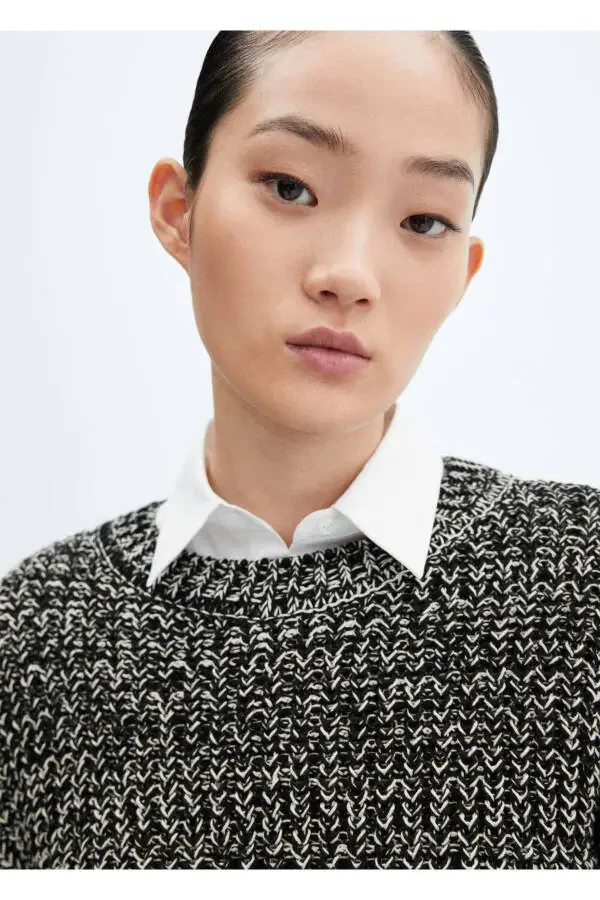 Tweed Crew Neck Sweater - 7