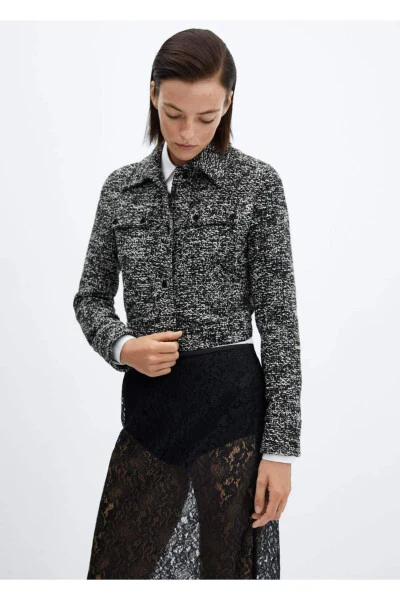 Tweed Jacket with Shirt Collar - MANGO