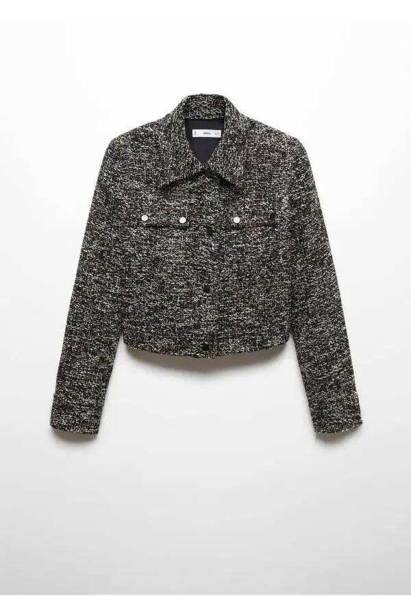 Tweed Jacket with Shirt Collar - 3