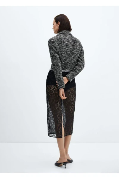 Tweed Jacket with Shirt Collar - 4