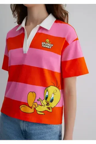 Tweety bosmali to‘q sariq futbolka, qulay bichim / oddiy - 7