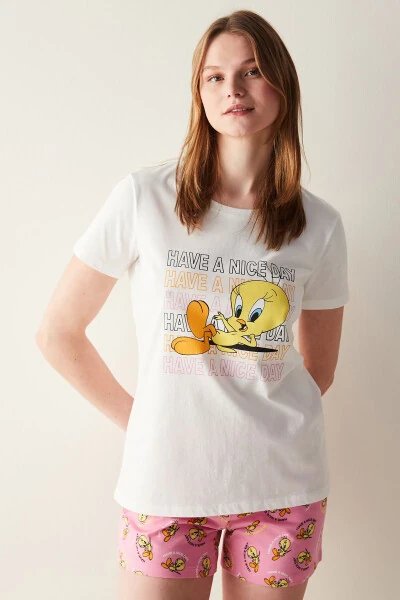 Tweety Multicolored Shorts Pajama Set - 7