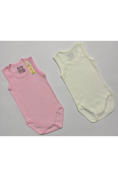 Twin Girl Body Pink and Cream Color Romper Snap Fastener - BABYTOO (1)