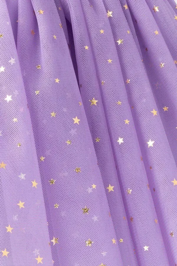 Twinkle Tulle Skirt with Gold Star Details and Lining (April 23 - Republic Day) - 3